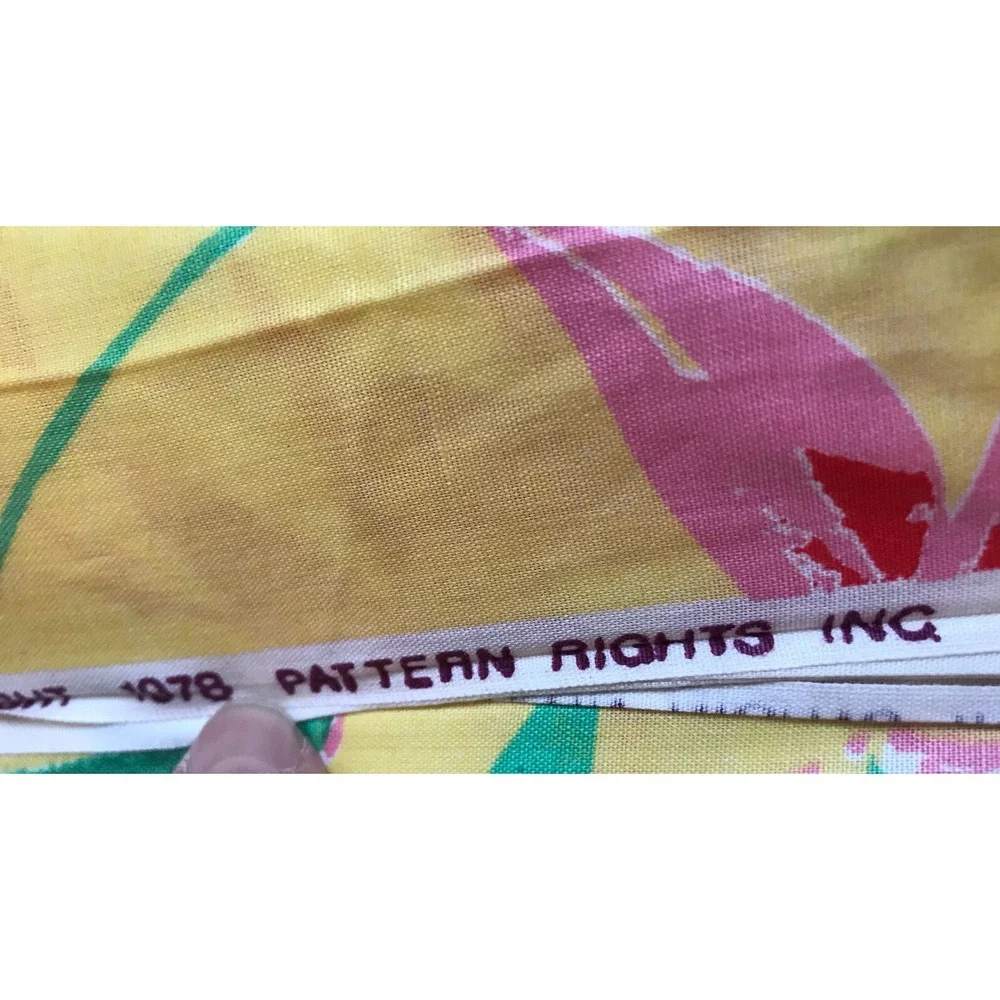 Vintage Mod Bold Print Fabric Cotton Key West 60s 70s Tropical Vibrant 14' x 45